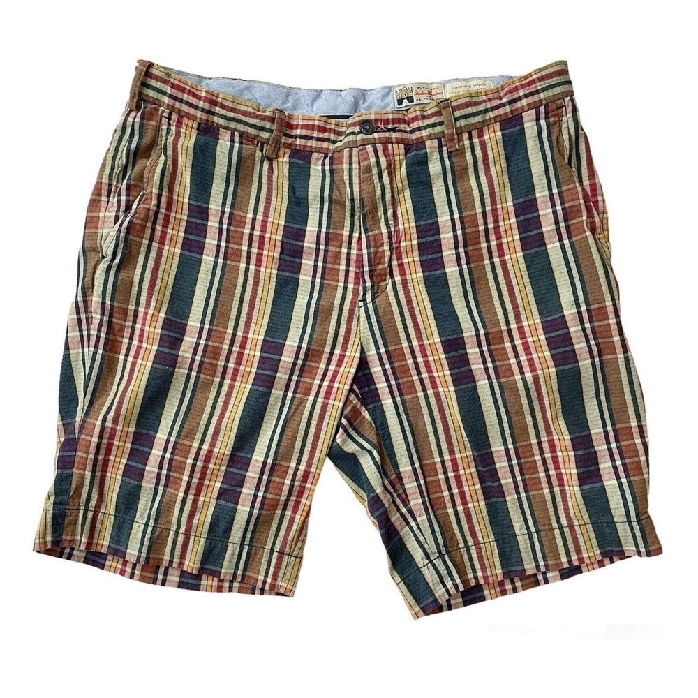 Ralph Lauren Shorts India Madras Men Size 34 Classic Fit 9” Plaid Cotton…